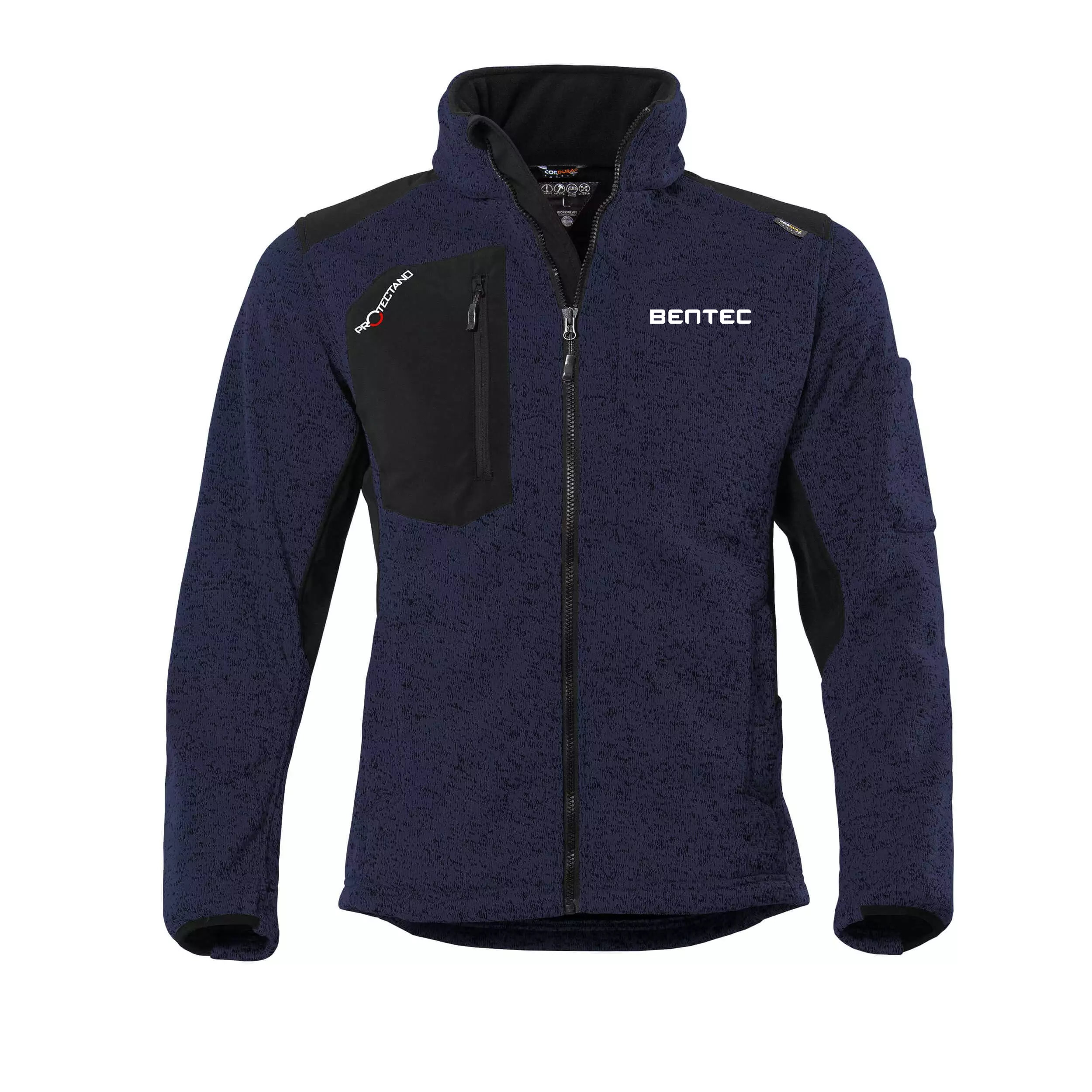 Winter Arbeitsjacke - Strickfleece "Protectano" -navy meliert-